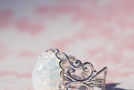 Luxury Jewelry 2017/2018 : This is a romantic adjustable silver plated ring made using a vintage pinfire op…