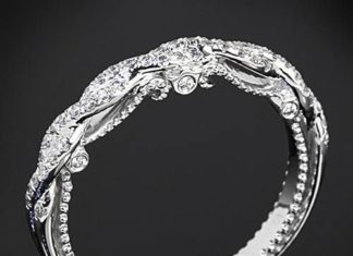 Luxury Jewelry 2017/2018 : Verragio INS-7074W Beaded Twist Diamond Wedding Ring | 2891