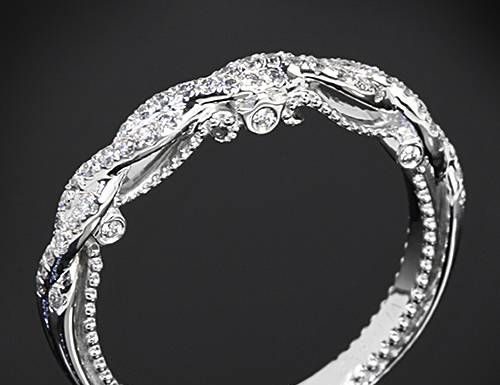 Luxury Jewelry 2017/2018 : Verragio INS-7074W Beaded Twist Diamond Wedding Ring | 2891