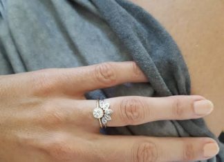 Luxury Jewelry 2017/2018 : White Sapphire Ring, Marquise Crown Ring, Sapphire Wedding Band, Gold Marquise Ring, Gold Crown Ring, Stacking Wedding Band