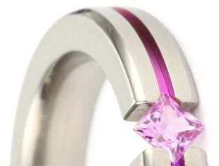 Luxury Jewelry 2017/2018 : Women’s Grey Titanium Pink Sapphire Ring | Pink Addicted