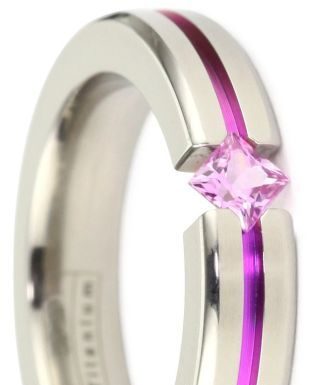 Luxury Jewelry 2017/2018 : Women’s Grey Titanium Pink Sapphire Ring | Pink Addicted