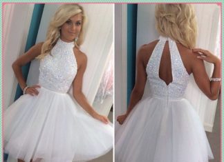 Short Wedding Dresses : 2016 short white homecoming dress, open back homecoming dress, cheap homecoming …