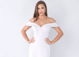 Short Wedding Dresses : Connelly Midi. A gorgeous midi length dress by Tinaholy. An off shoulder style f…