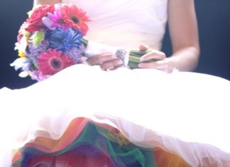 Short Wedding Dresses : rainbow wedding dress