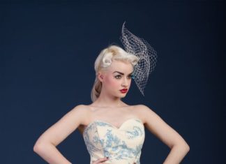 Short Wedding Dresses : Tea Length Wedding Dress with Something Blue on our favorite English model!!…