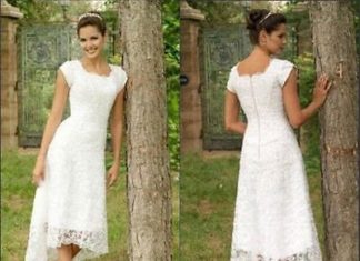 Short Wedding Dresses : Vintage Hi-Lo Boho Lace Wedding Dresses Country Bridal Gowns Beach Size Custom…