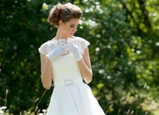 Short Wedding Dresses : Vintage modest wedding dress…