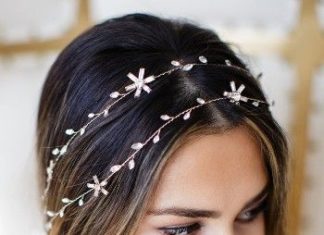 Wedding Hair With Flowers & jewels : Brides & Hairpins Micah Crystal Double Banded Halo…