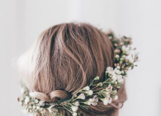 Wedding Hair With Flowers & jewels : Botanical styled shoot