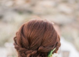 Wedding Hair With Flowers & jewels : Braided chignon bridal hair| Photo by Whiskers and Willow Photography | Readâ…