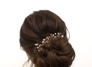 Wedding Hair With Flowers & jewels : classic bride…