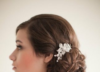 Wedding Hair With Flowers & jewels : Flower Rhinestone Bridal Comb, Floral Rhinestone Comb, Jeweled Bridal Comb – Mar…