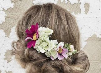 Wedding Hair With Flowers & jewels : Long Wedding Hairstyles via Vanessa Barney hair / www.himisspuff.co……