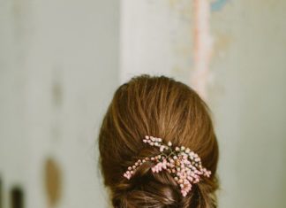 Wedding Hair With Flowers & jewels : loose bun – ruffledblog.com/… photo Redfield Photography…