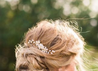 Wedding Hair With Flowers & jewels : Pearl Gold Hair Comb Pink Pearl Hair Comb by ABitofLoveWedding…