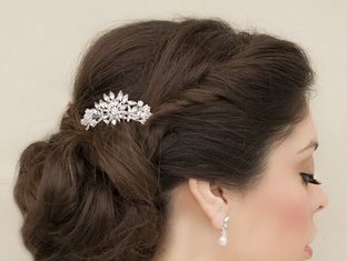 Wedding Hair With Flowers & jewels : Petite Rhinestone Bridal Hair Comb ~ Rohanita