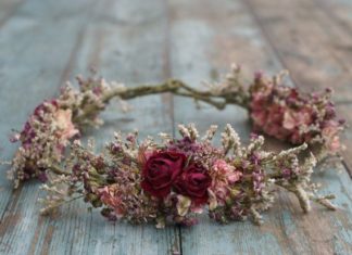 Wedding Hair With Flowers & jewels : Summer Haze Dried Flower Hair Crown