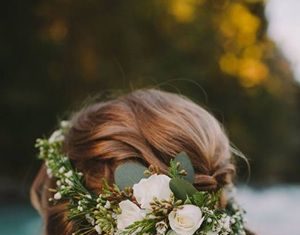 Wedding Hair With Flowers & jewels : updo wedding hairstyles with green floral for 2017…