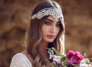 Wedding Hair With Flowers & jewels : Wedding Dress by Anna Campbell Spirits Collection…