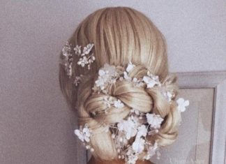 Wedding Hair With Flowers & jewels : Featured Hairstyle: Ulyana Aster; www.ulyanaaster.com; wedding hairstyle idea….