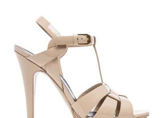 Women’s Fashion High Heels : Tribute Patent Leather Platform Sandals by Saint Laurent. Patent calfskin leathe…