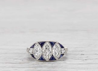 Engagement Rings & Wedding Rings : Sapphire & Diamond Vintage Engagement Rings For Your “Something Blue” – Mon Cheri Bridals