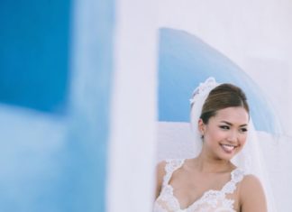 Trendy Wedding Dresses : Beautiful Santorini Wedding by George Pahountis Photography…