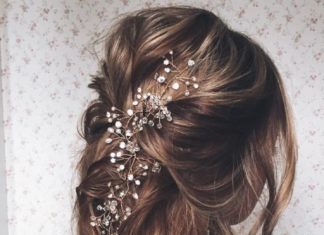 Wedding Hair With Flowers & jewels : +…