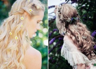Wedding Hair With Flowers & jewels : 22 Romantic Ways to Wear Fresh Flowers in Your Bridal Hair!…