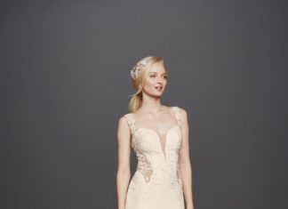 Beautiful Brand Wedding Dresses : Beaded Lace Wedding Dress with Illusion Details (Style #SWG725), $850…