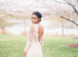Beautiful Brand Wedding Dresses : Blush embroidered wedding dress: How to Infuse Your Wedding with Cherry Blossoms…