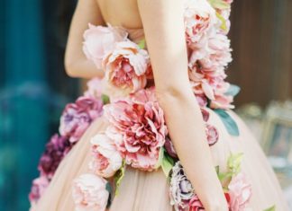 Beautiful Brand Wedding Dresses : Cascading floral wedding dress: Photography: Lena Kozhina – kozhinaelena.com/…