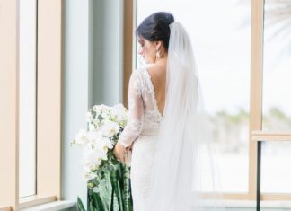 Beautiful Brand Wedding Dresses : Deep V lace 3/4 sleeve wedding dress: www.stylemepretty… Photography: K & K – …