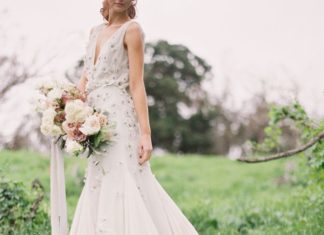 Beautiful Brand Wedding Dresses : Elegant Gossamer wedding dress: www.stylemepretty… Photography: Sara Weir – ww…