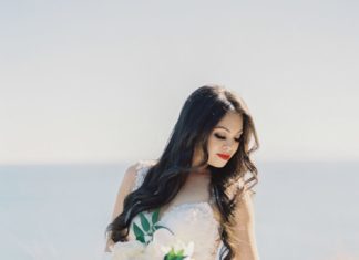 Beautiful Brand Wedding Dresses : Elegant lace beaded wedding dress: Elegant + Glamorous Al Fresco California Wedd…