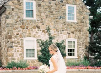 Beautiful Brand Wedding Dresses : Elegant lace wedding dress with train: Photography: Michelle Lange Photography -…