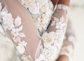 Beautiful Brand Wedding Dresses : Flower embroidered wedding dress: Photography: Angela Newton Roy – angelanewtonr…