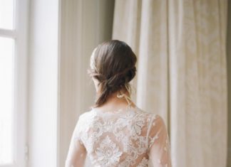Beautiful Brand Wedding Dresses : Illusion lace wedding dress with bell sleeves: www.stylemepretty… Photography:…