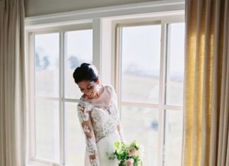 Beautiful Brand Wedding Dresses : Lace illusion top wedding dress: www.stylemepretty… Photography: Amelia Johnso…