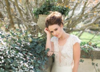 Beautiful Brand Wedding Dresses : Lace plunging illusion neckline wedding dress: www.stylemepretty… Photography:…