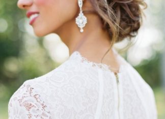 Beautiful Brand Wedding Dresses : Lace short sleeve wedding dress: Photography: Krista A. Jones – kristaajones.com…