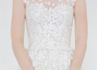 Beautiful Brand Wedding Dresses : Leaf embellished wedding dress: www.stylemepretty… Photography: Heather Waraks…