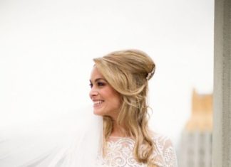 Beautiful Brand Wedding Dresses : Long sleeve lace wedding dress from David’s Bridal! www.stylemepretty… Photogr…