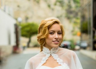 Beautiful Brand Wedding Dresses : Modern cape wedding dress: Photography: BYC Photography – www.bycphotograph……