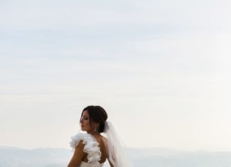 Beautiful Brand Wedding Dresses : One shoulder ruffled A-line wedding dress: Photography: Alexandra Letinskaya – m…