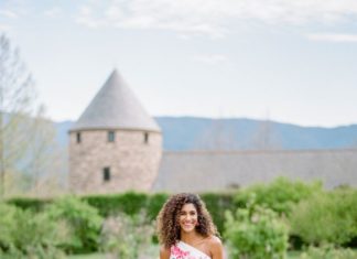Beautiful Brand Wedding Dresses : Pink floral printed wedding dress: www.stylemepretty… Photography: Rebecca Yal…