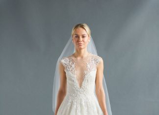 Beautiful Brand Wedding Dresses : Plunging neckline wedding dress: Sabrina Dahan Fall 2016 – www.stylemepretty……