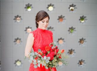 Beautiful Brand Wedding Dresses : Red peplum wedding gown: www.stylemepretty… Photography: Vasia – www.vasia-wed…