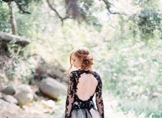 Beautiful Brand Wedding Dresses : Try the non-white traditional wedding dress: Edgy Black Lace Wedding Inspiration…